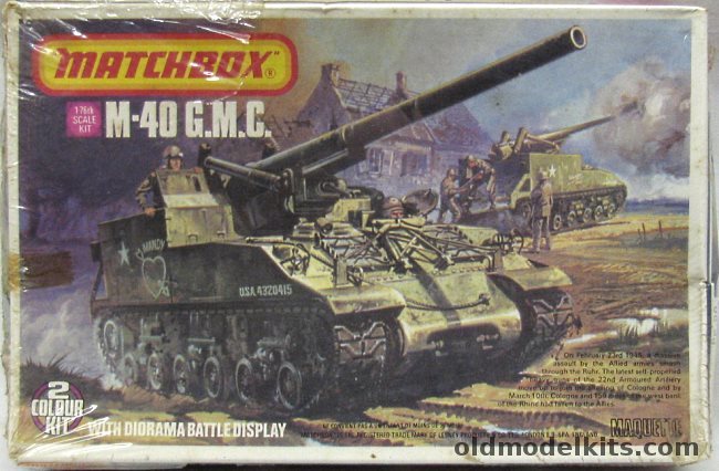 Matchbox 1/76 M-40 GMC Self Propelled Gun with Diorama Display Base, PK86 plastic model kit